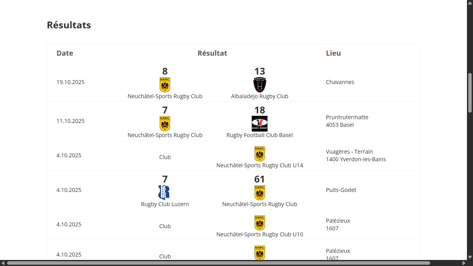 Spielplan / Resultate