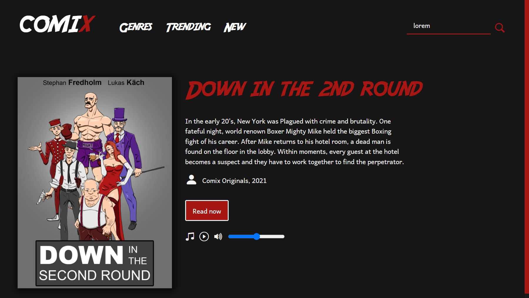 Detailseite eines Comics